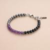 [GAVU] 6mm Triple Protection Bracelet, Men's Crystal Bracelet, Hematite Obsidian Amethyst Bracelet for Men