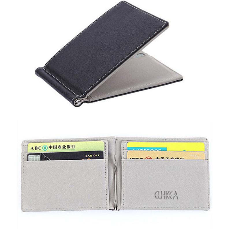 1X Кошелек-зажим для денег Ультратонкий Тонкий Кожаный Кошелек Чехол для ID Кредитных Карт