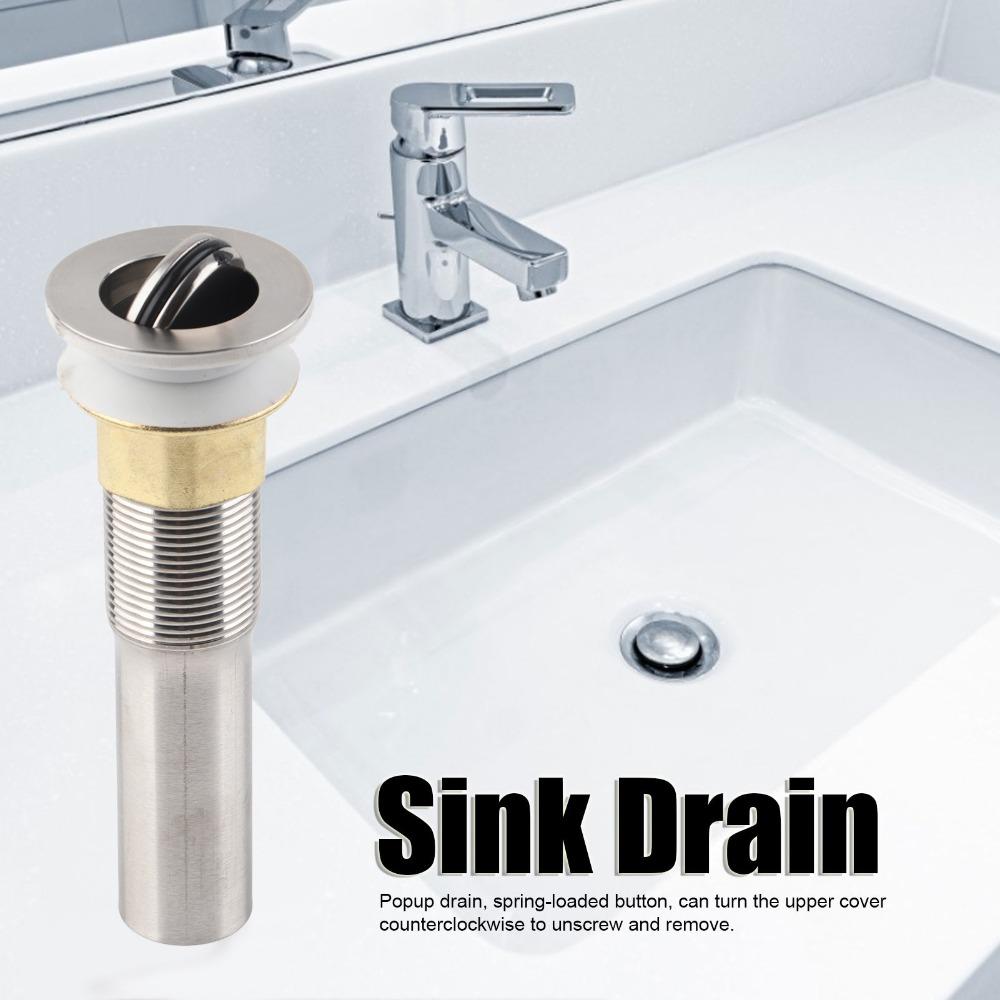 Flap Type Drain Assembly Stainless Steel Bathroom Faucet Drain Sink Drain Stopper  Vessel Sink