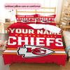Custom Name,Kansas City Chiefs Pattern Bedding Home Decoration Birthday Gift ( 1 duvet cover + 2 pillowcase, without core),fan merchandise.