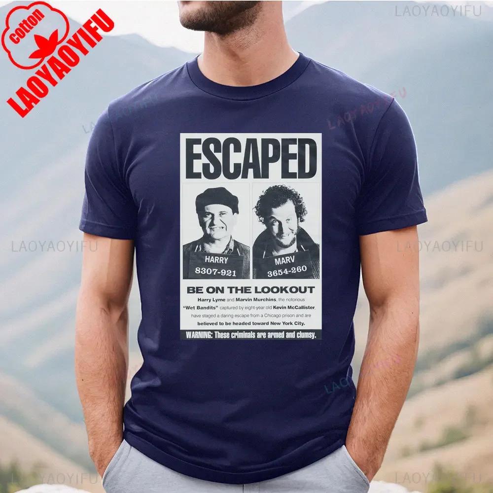 2025 Funny Home Alone Thief Mens High Quality T Shirt Vintage TeeShirt Short Sleeve Round Collar TShirt Cotton Adult Tops
