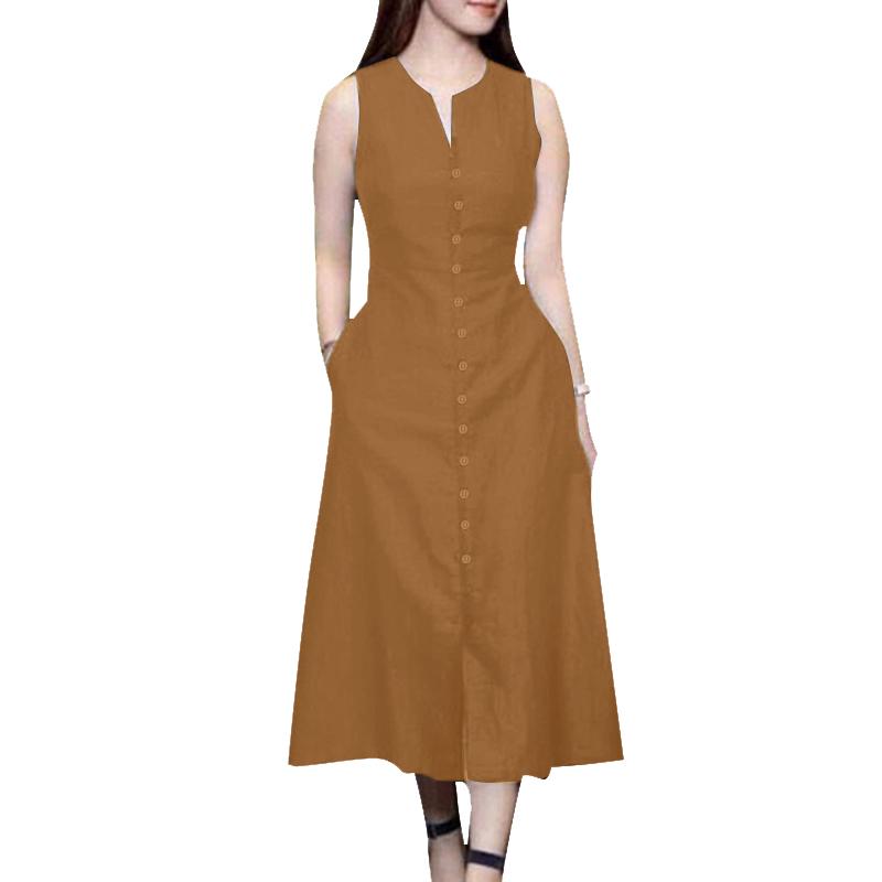 ZANZEA Женское повседневное летнее платье без рукавов с открытыми плечами