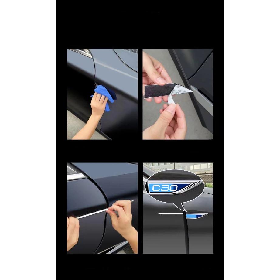 2 шт./компл. для Volvo C30, автомобильное крыло, металлическая наклейка, внешние декоративные наклейки, модификация, эмблема автомобиля, аксессуары