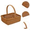 Imitation Rattan Picnic Basket Vegetable Fruit Picking Flower for Candy