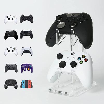 Универсальная 2-ярусная подставка для игровых контроллеров и наушников Прочный настольный органайзер Прозрачный акриловый держатель для геймпадов