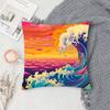 Retro Wave Sunset Pillow Case Fashion Square Pillowcase Bedroom Sofa Room Ins Decoration Leisure
