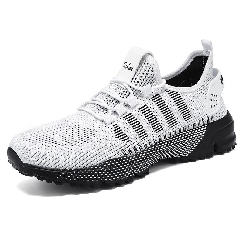 Men's Shoes Sports Shoes New Large Size Running Shoes Fly-woven Soft-soled Shoes Men's Shock-absorbing Breathable Casual Shoes