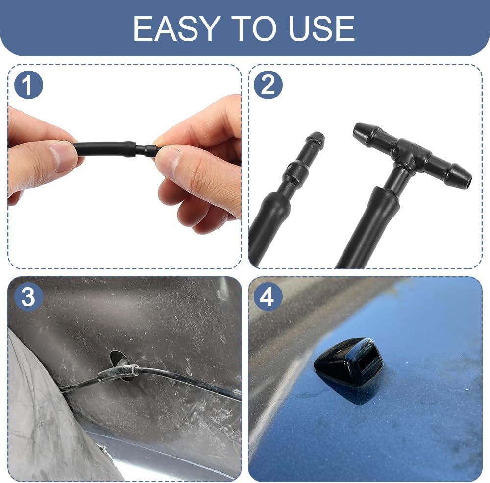 Rebvugr Windshield Washer NozzWiper nozzle kit  oil pipe with connector car windshield oil pipe replacement automotive parts suitable for Chrysler