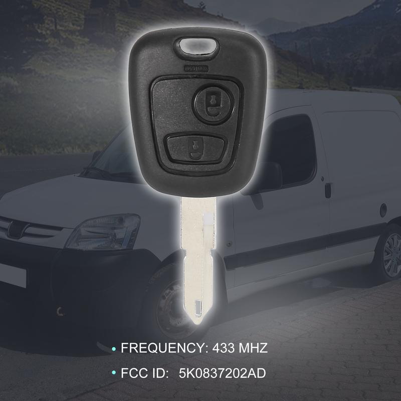 X Autohaux Replacement Keyless Entry Remote Car Key Fob 433MHz for Peugeot 206 2001- for Peugeot 206 CC 2002-