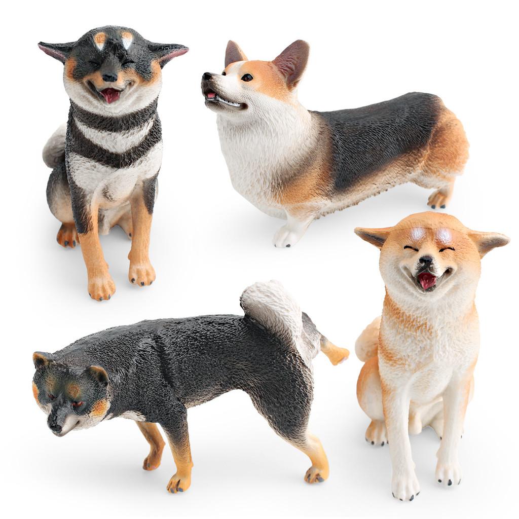 Pvc Animal Model Toy For Children Educational Decor Sitting Corgi And Shiba Inu Figures