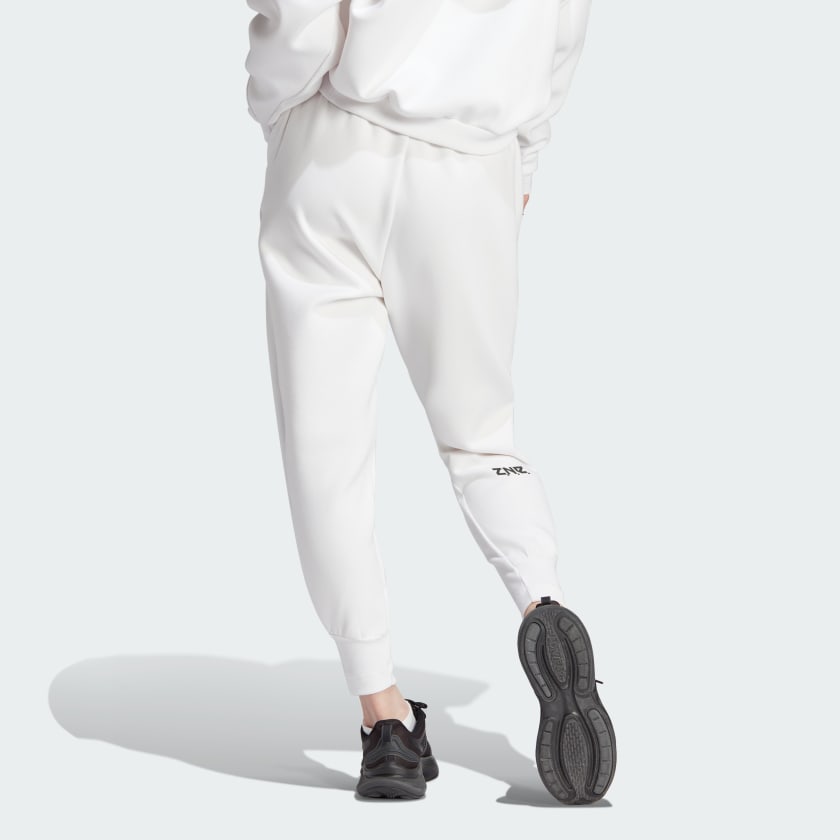 adidas ЗНЕ. Серия SS23, однотонные свободные спортивные штаны с манжетами, женские брюки белого цвета IN5140