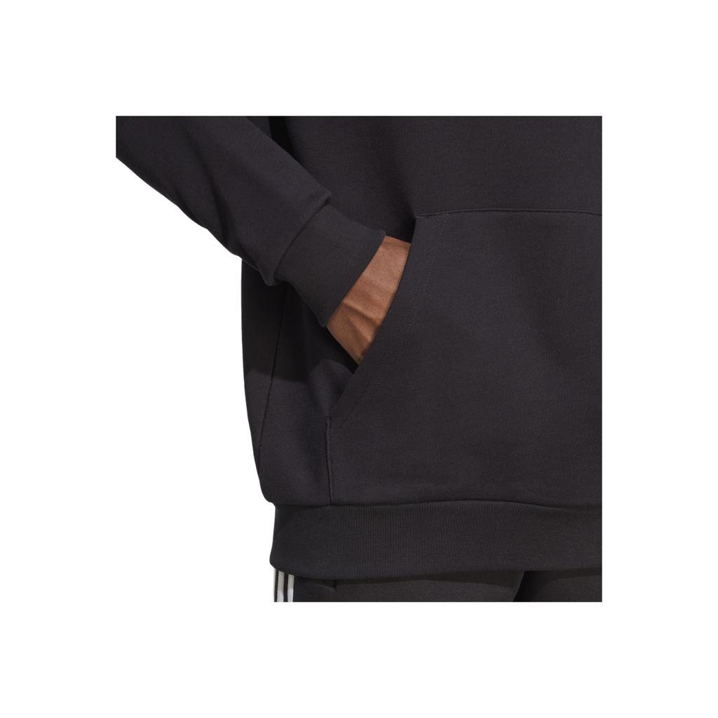 Adidas Originals Trefoil Logo Print Hoodie With Front Pocket And Drawstring Men Hoodie Black IA4883