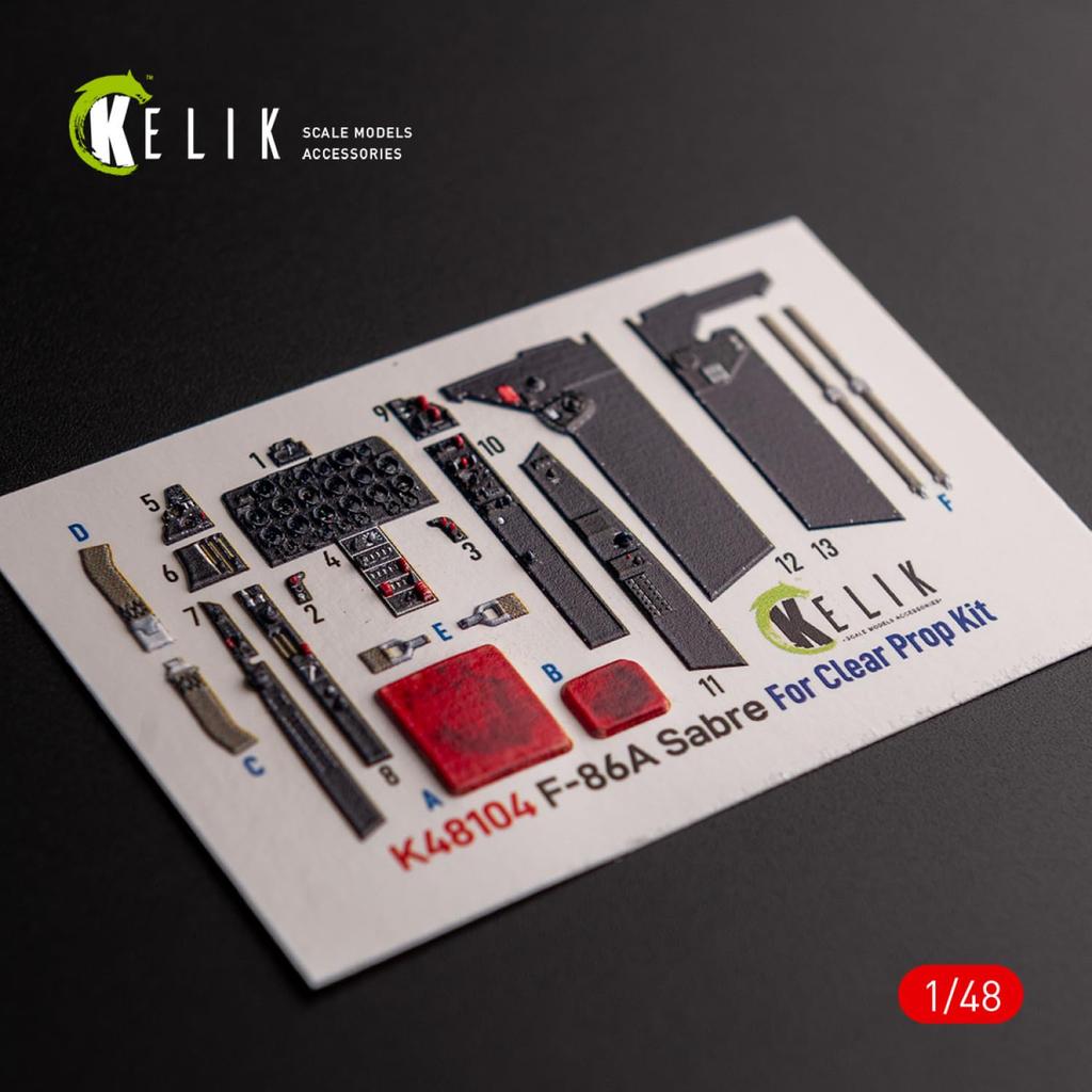Reskit Интерьерная 3D-наклейка Прозрачная пластиковая модель-наклейка RSKK48104 1/48 F-86A (для Prop!)