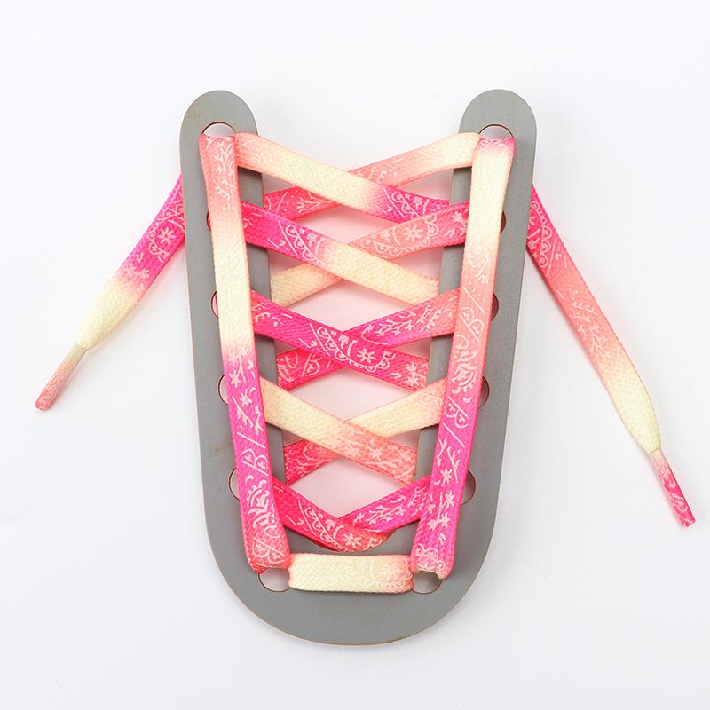 Flat Splash Ink Shoe Laces Fluorescent Luminous Shoelaces for Sneakers Reflective Glowing Run Boot Shoelace Printing Shoestrings