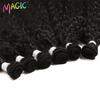 NOBLE 26-28 Inch Kinky Curly Synthetic Hair Bundles 1B Natural Black Heat Resistant Fiber Weft Extensions for Women Braiding