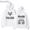 Falling In Reverse Популярная толстовка с капюшоном Mons Повседневная одежда Kawaii Athleisure Печатный дизайн для девочек Толстовки Смешная графическая одежда