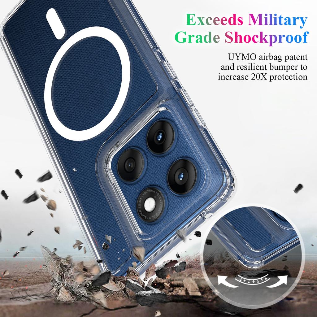 For Motorola Edge 60s 5G/Motorola Edge 60 Fusion 5G/Motorola Edge 60 5G Clear Phone Case Compatible with MagSafe TPU+Acrylic Back Cover