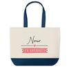 Tote Bag - PLANETEE - Nour En Vacances - Fond Bleu Design Graphique - Coton 40 X 45 Cm - Fabriqué En France