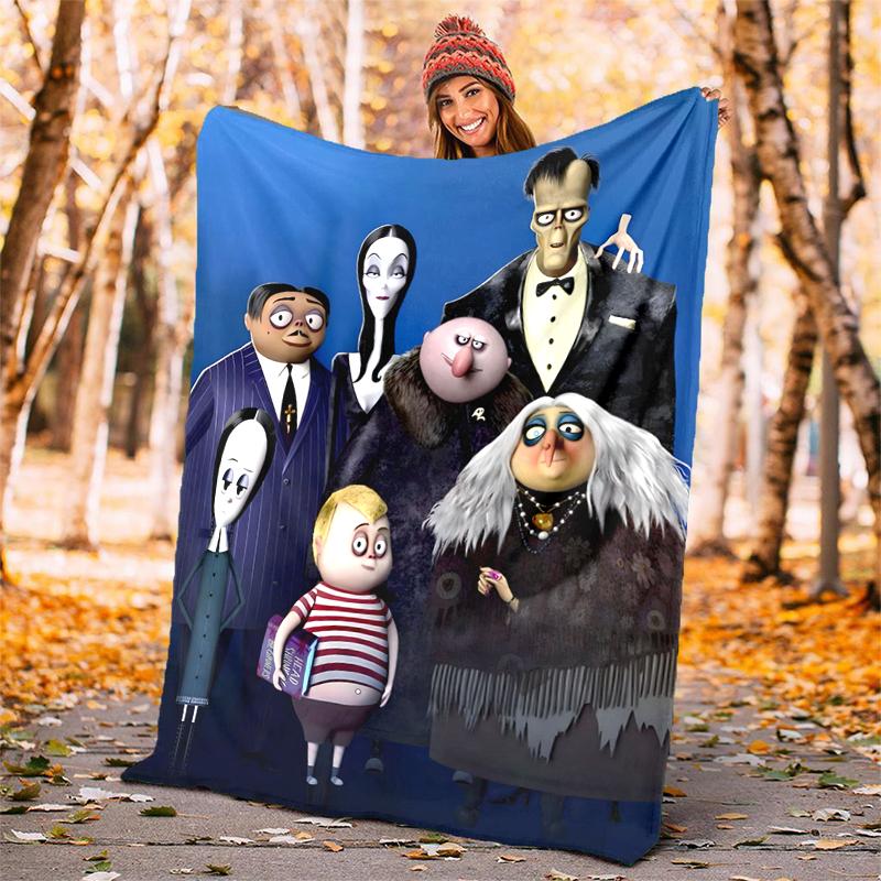 Wednesday Flannel Blanket Soft Warm All-Season Throw, Design for Camping, Car Travel, Hiking Sofa, Bed, Office Perfect Gift for Parties