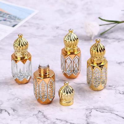Золотые многоразовые флаконы для духов на 6 мл, стеклянная рулонная бутылка эфирного масла