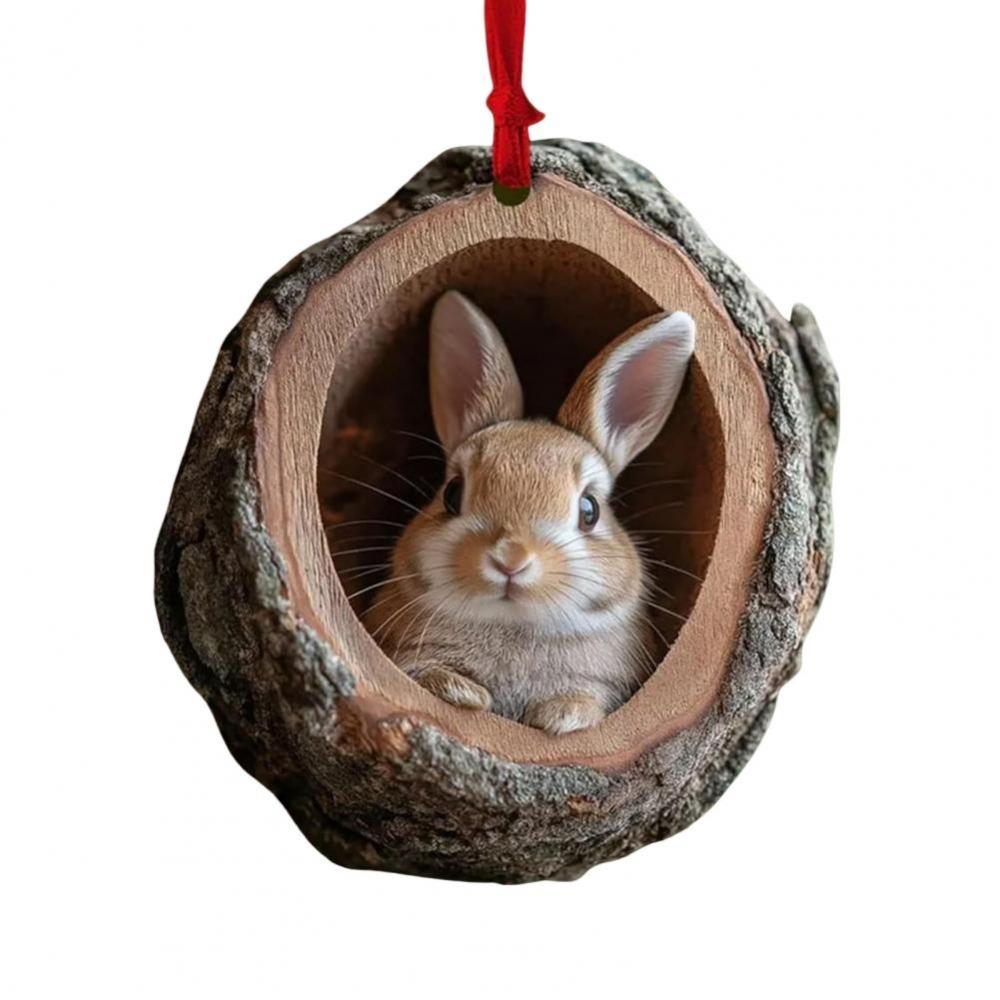 Forest Animal Christmas Ornaments 2D Flat Christmas Tree Hanging Seasonal Decor