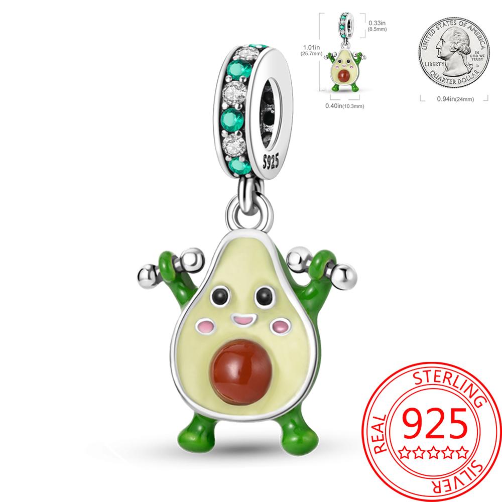 Delicious Food Copper Doughnut Cake Dessert Fruit Fine Wine Bead Pendant Fit Bracelet Necklac Boutique Jewelry Gift