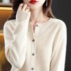 Women's Plus Size Wool Cashmere Cardigan - Cozy Autumn/Winter Knitwear Sweater