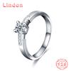 Lindon Women Classic 925 Sterling Silver Moissanite Ring Ladies Jewelry Wedding Promise Party Gift