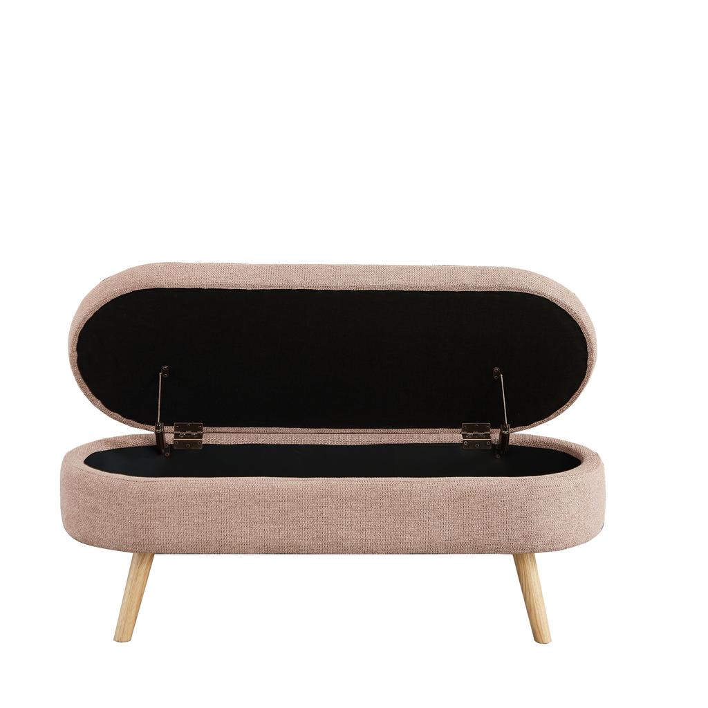 Bench with Storage Space, modern bench with storage space and chenille cover, ideal for changing shoes, suitable for bedroom, hallway or living room