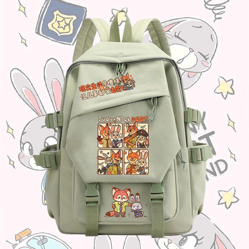 Crazy Animal City Animation Peripheral Judy Nick Fox Elementary School Bag Men'S And Women'S Casual Large Capacity Backpack