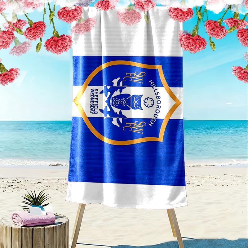 Sheffield Wednesday Print Beach Towel, Large Soft Quick Dry Towel for Beach Camping Swimming