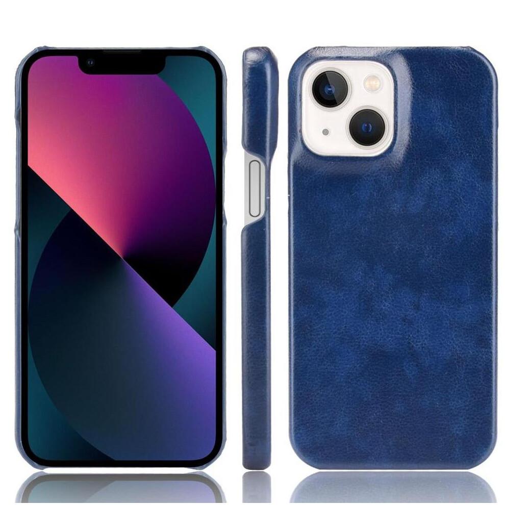 (Blue) Retro Case for iphone 13 Retro Anti Scratch Protective Cover Lychee Pattern Compatibility