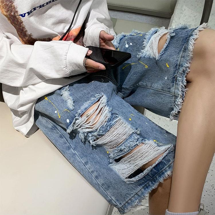 Потертые рваные джинсовые шорты мужские летние Tide Brand American Ruffian Handsome Casual Pants