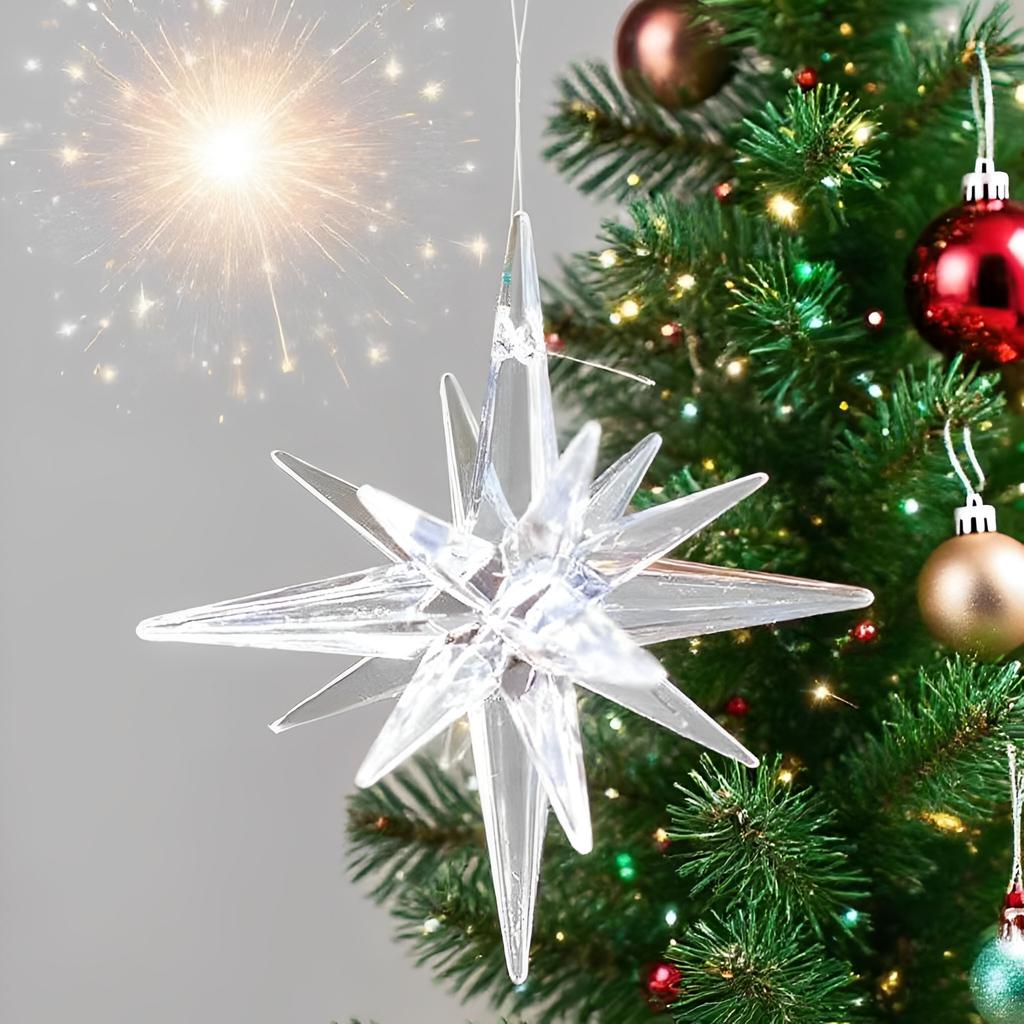 Christmas Tree Decoration Hanging Christmas Decoration Champagne Color White Exploding Star Christmas New Year 7