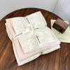 Хлопок класса А аэробная двухслойная пряжа набор из 4 предметов комплект-тройка для девочки маленький свежий материнский и младенческий класс голый сон одинарный пододеяльник