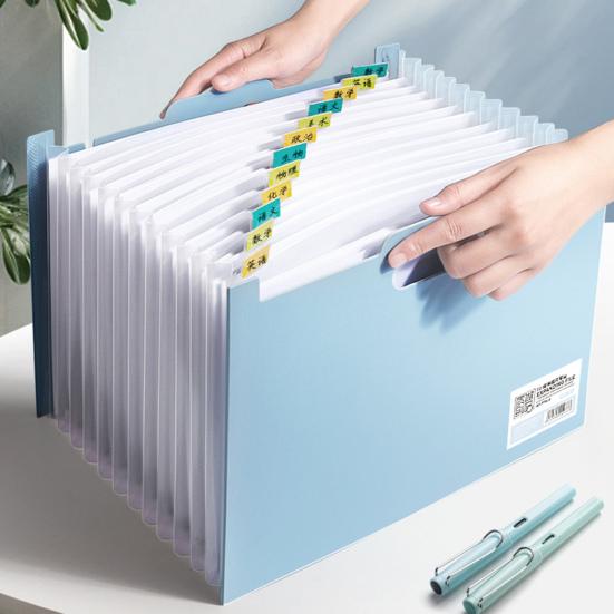 Accordion File Folder Expanding Vertical File Organizer 13 Pockets Folder with Colored