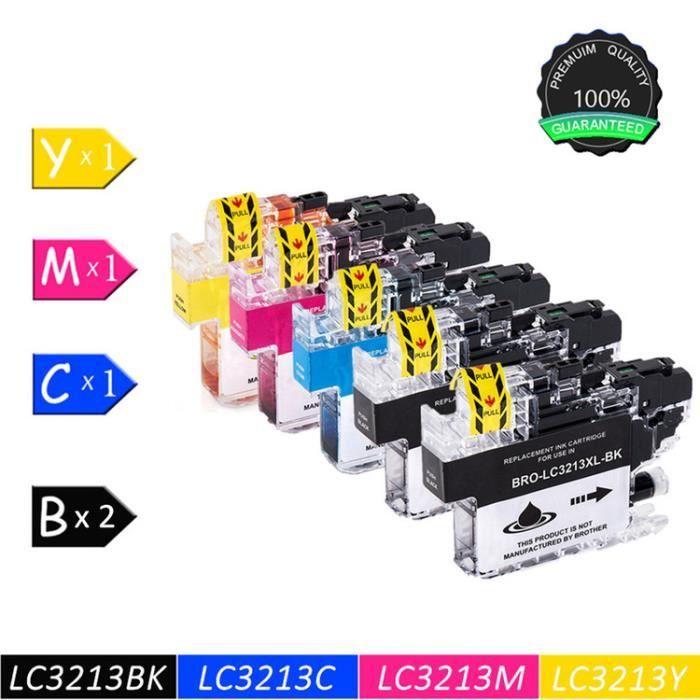 Brother LC3213 Lot de 5 Cartouches d'encre compatible avec Imprimante DCP-J772DW,MFC-J890DW,2Noir-Cyan-Magenta-Jaune