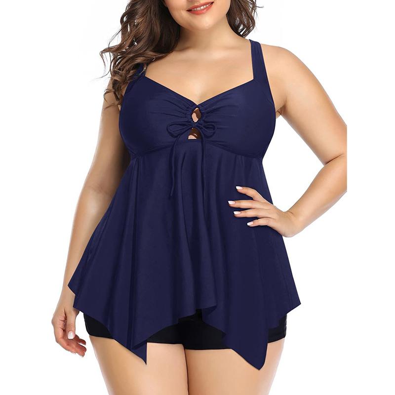 Summer Bikini Tankini Swimsuits Women One Piece Swimsuit Plus Size Sexy Halter Skirt Shorts Female Bathing Suit Beachwear