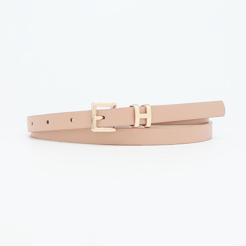 I-Shaped Buckle Thin Belt: Elegant Ladies' Fashion Accessory for Dresses and Suits