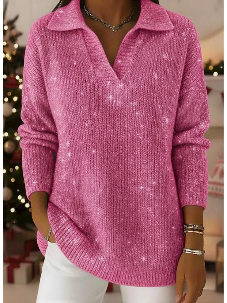 Однотонный пуловер с воротником-стойкой, серебряной нитью и хрустальными акцентами, Осень/Зима 2025