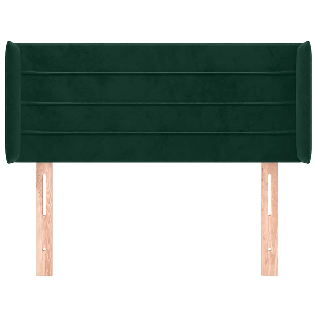 Headboard with Ears Dark Green 93 x 16 x 78 88 cm Velvet