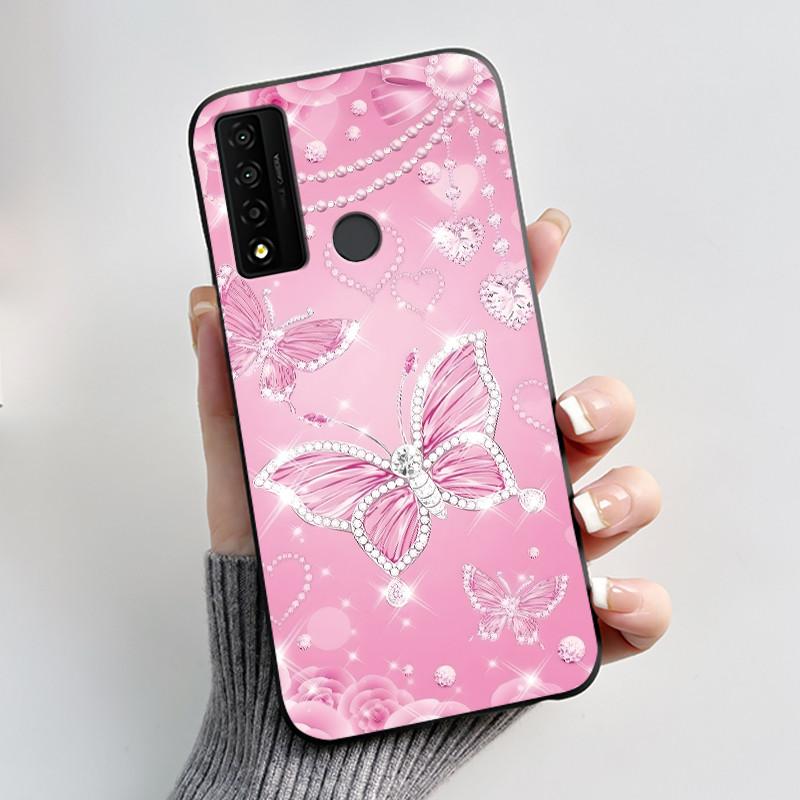 Case For TCL 20 XE 20XE 5087Z Phone Case Luxury Fashion Butterfly Flowers Black Soft TPU Silicone Protective Cover Shell Casing