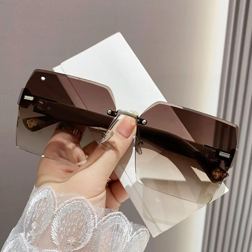 Солнцезащитные очки без оправы Летние женские очки Градиентные солнцезащитные очки UV400 Модные женские очки