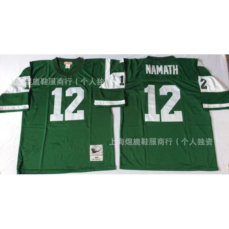 Mens Retro NFL New York Jets 12 Football Jersey Training Uniform Sportswear Fan Wear Practice