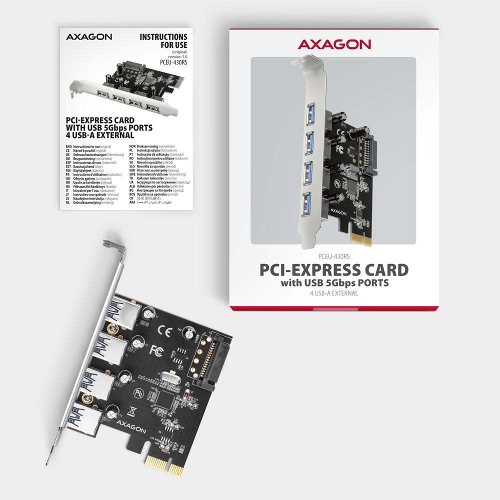 PCEU-430RS контроллер PCIe, 4x порт USB UASP