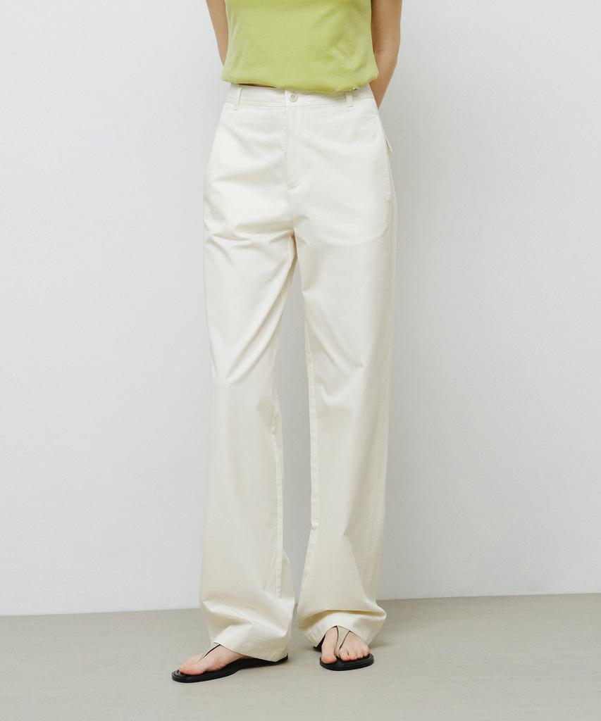 MONGDOL Button Pocket Straight Pants Ecru Mdpt078Ecru