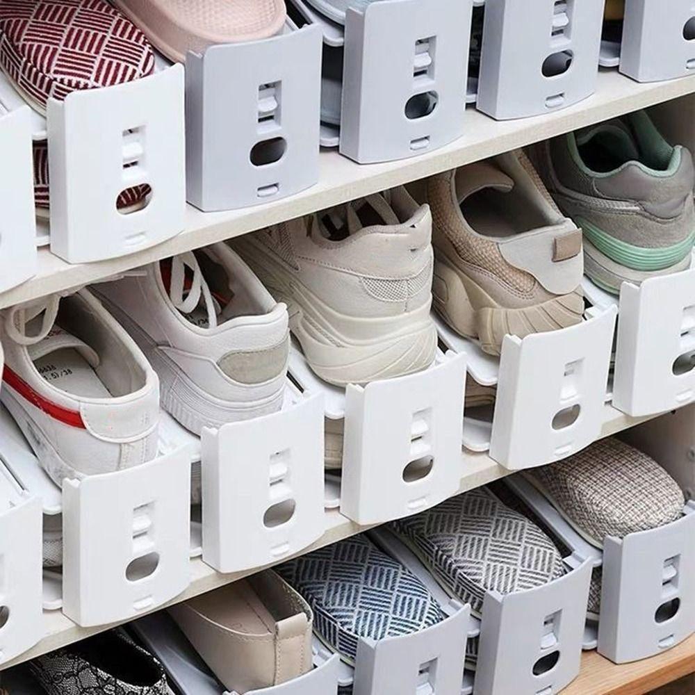 5pcs Adjustable Shoe Storage Rack Space-Saving Shoe Holder Double-Layer Shoe Rack  Cabinet