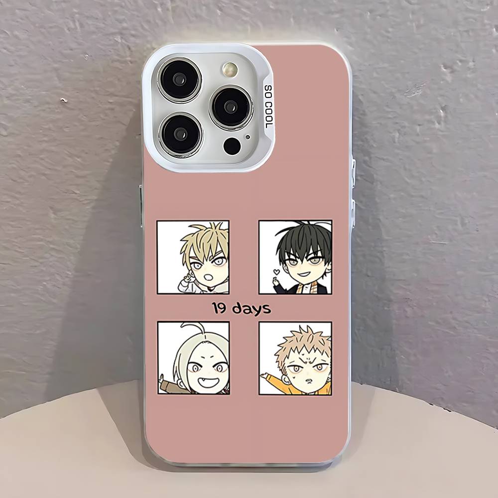 Мультяшный BL 19 Days Комиксы Чехол для телефона Для iPhone 17,16,13,12,11,15,14,Pro,Max,Plus,SE4,Air,Mini Белый IMD Матовый