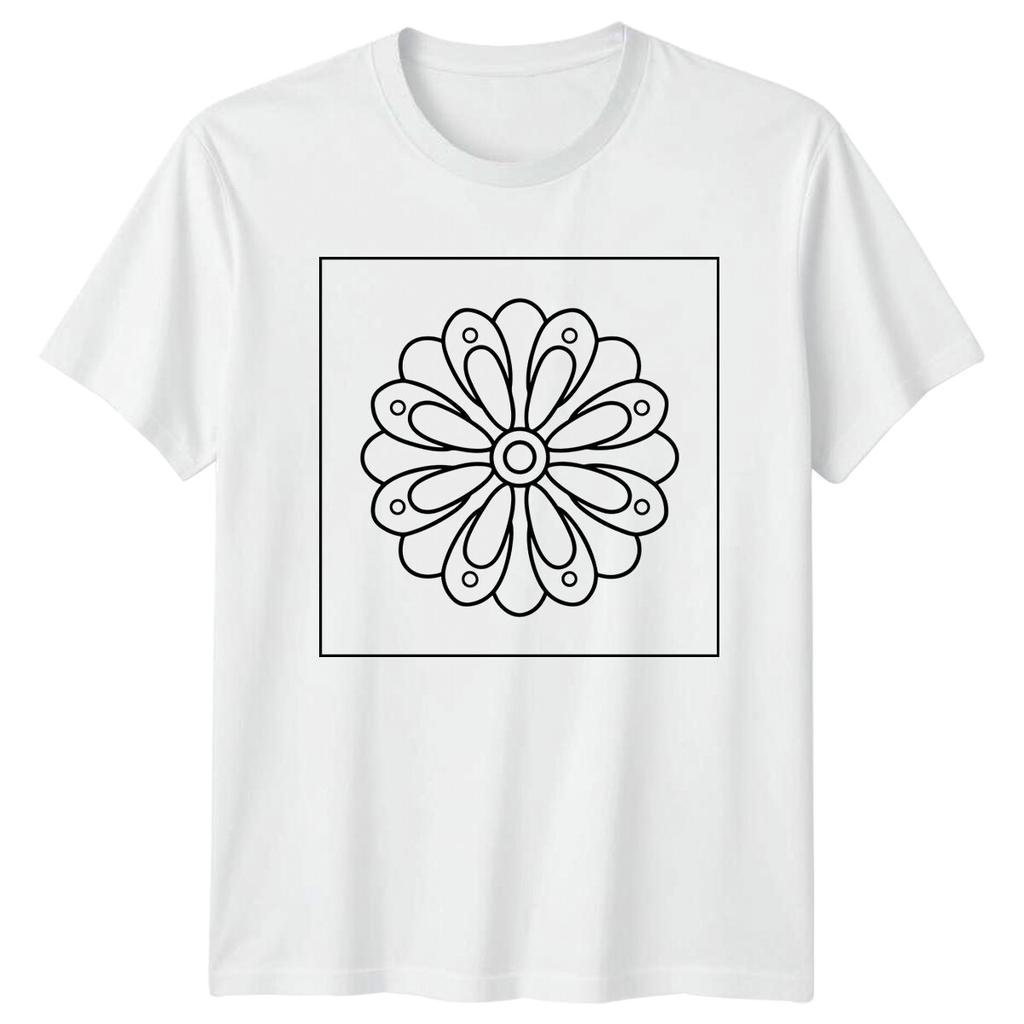 Floral Round Petal Design Mens T-Shirt Womens Tee Graphic Unisex Top