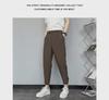 Men's Trendy Korean Style Slim Fit Nine-Point Suit Pants for Spring and Summer